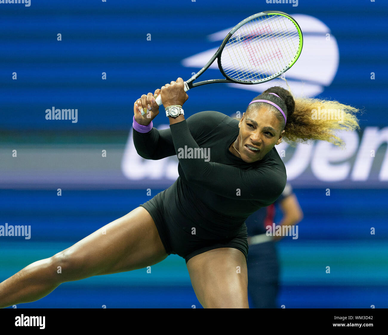 Manchester, United States. 03rd Sep, 2019. Serena Williams (USA) in action during quarter final of US Open Championships against Qiang Wang (China) at Billie Jean King National Tennis Center (Photo by Lev Radin/Pacific Press) Credit: Pacific Press Agency/Alamy Live News Stock Photo