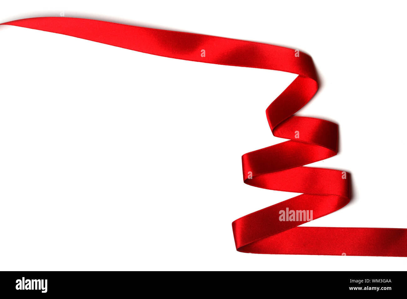Stylized red ribbon Christmas tree isolated on white background Stock ...
