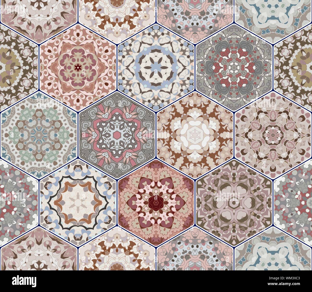 Seamless Wallpaper Pattern Hexagon Vector Stock Photos