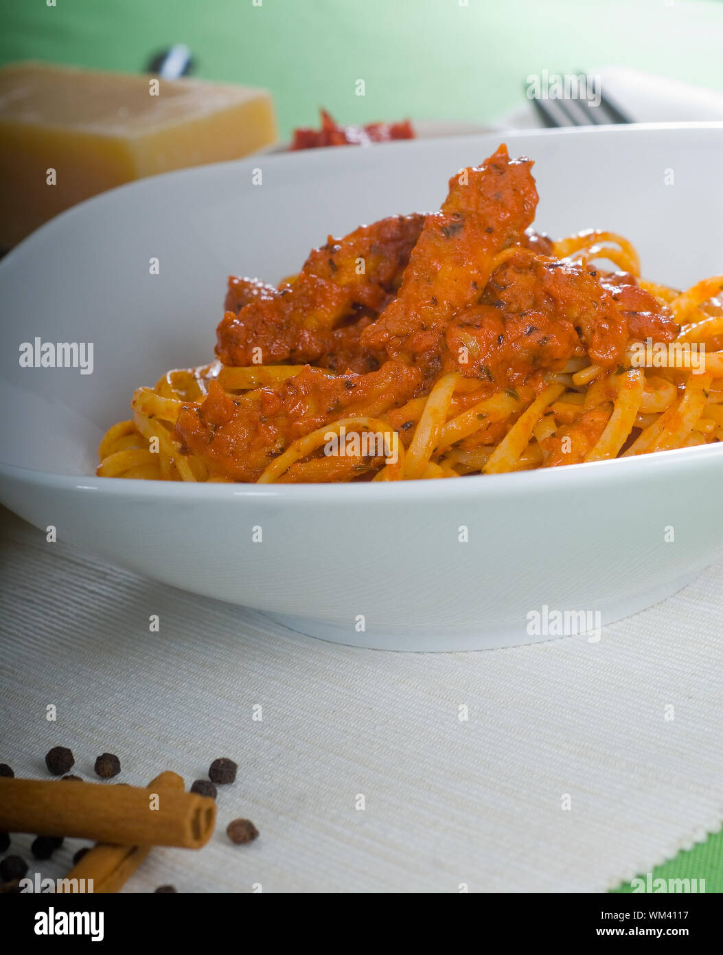 tomato and chicken pasta Stock Photo - Alamy