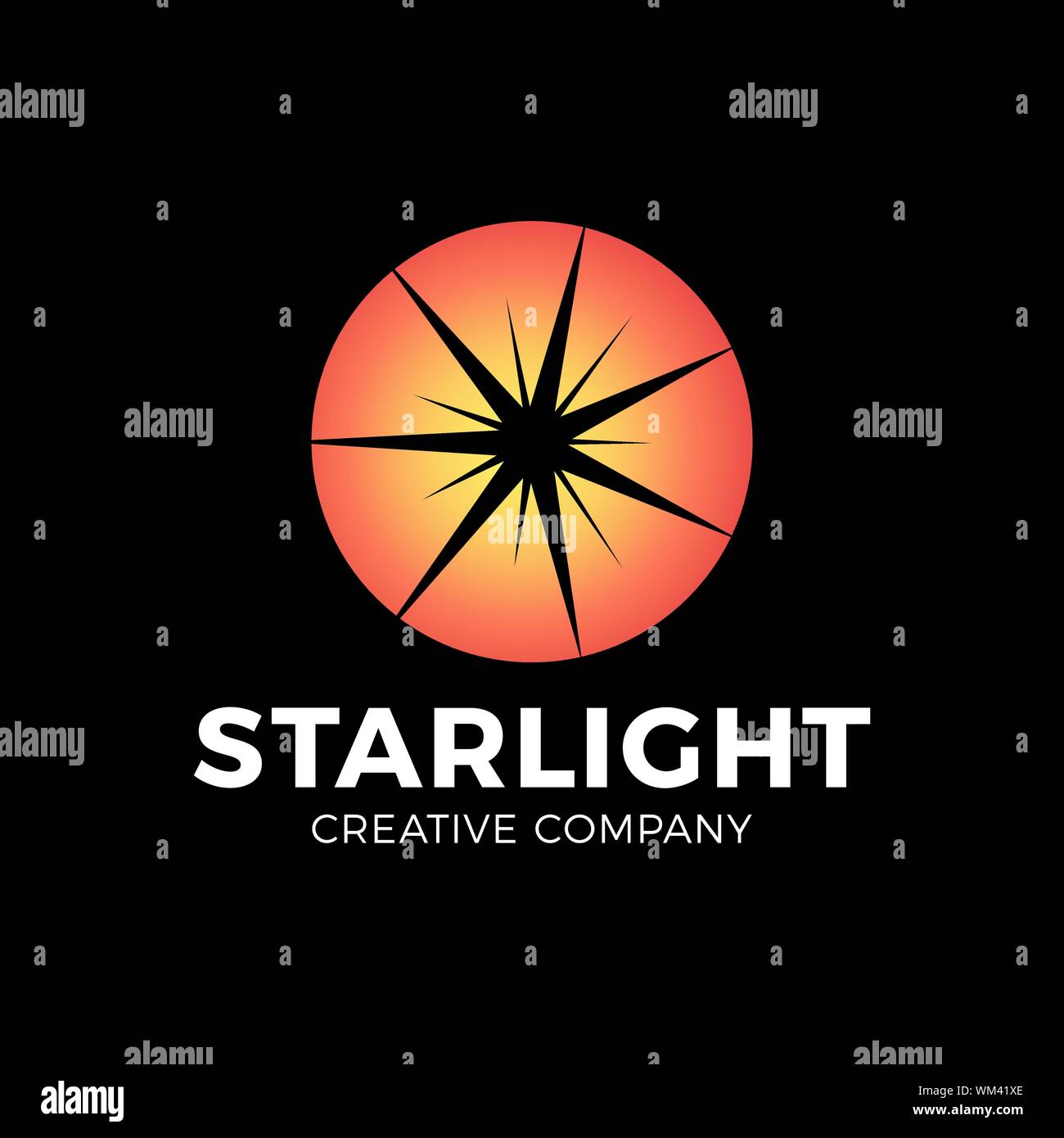 Star light in circle shape sun solar logo icon vector template Stock ...