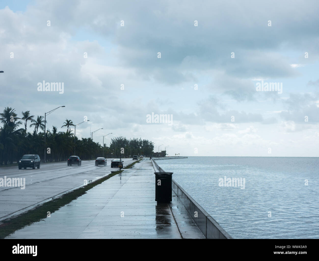 A large rain storm brews in the open waters between Key west, Florida