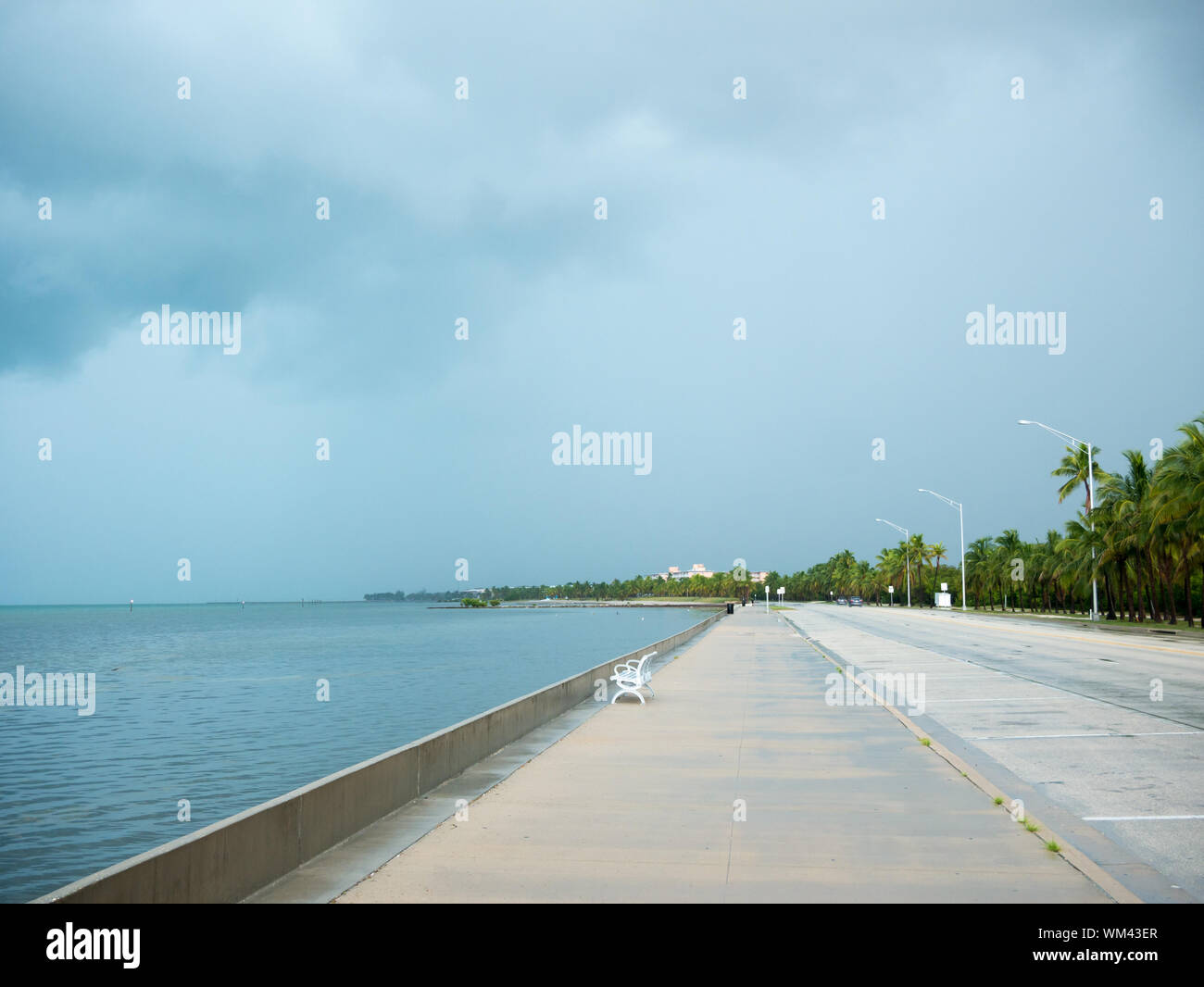 A large rain storm brews in the open waters between Key west, Florida
