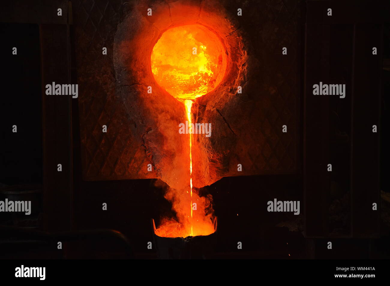 Molten Metal At Factory Stock Photo