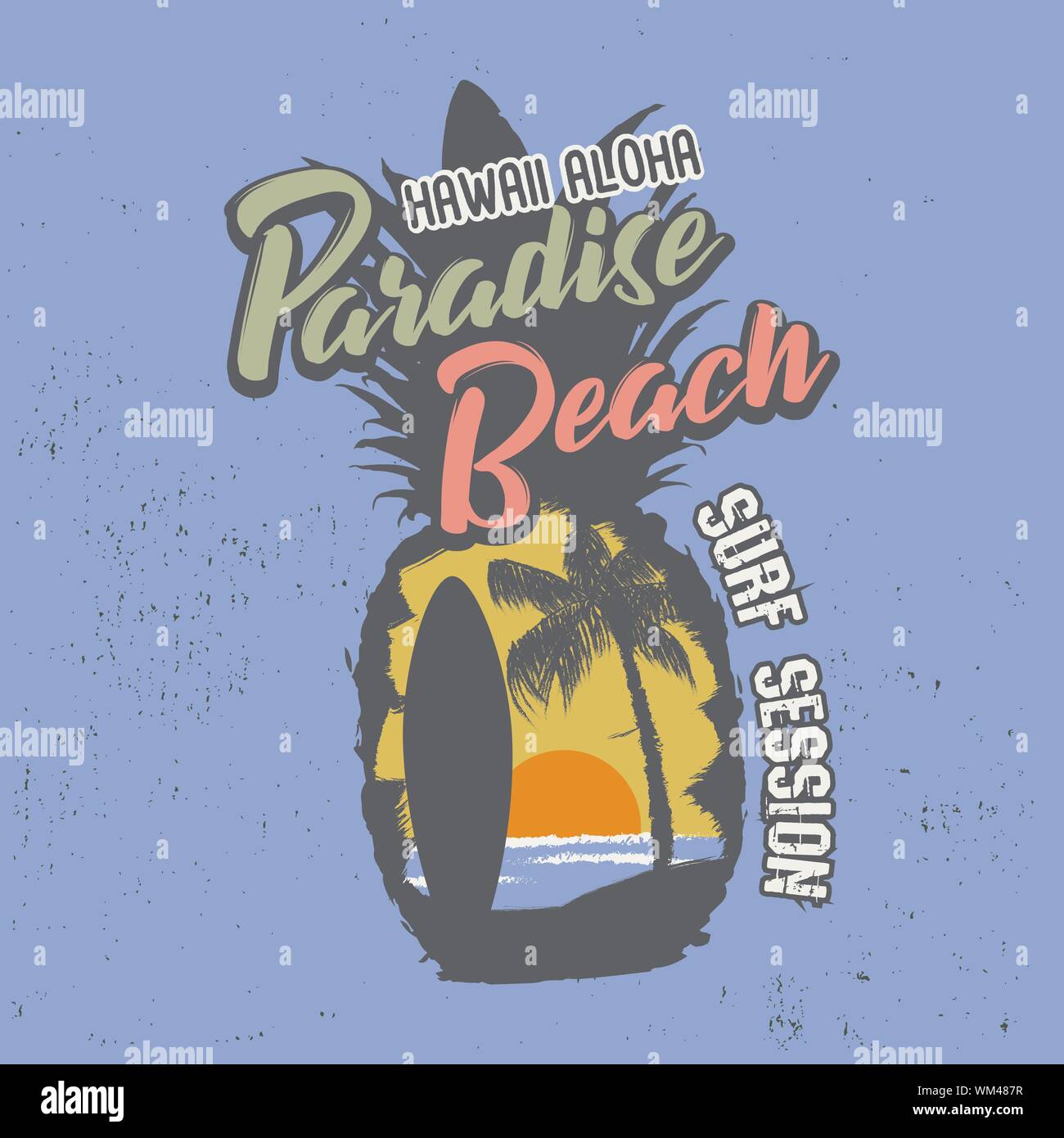 Paradise Beach Hawaii Aloha. Slogan T-Shirt Graphic. Good Vibes with ...