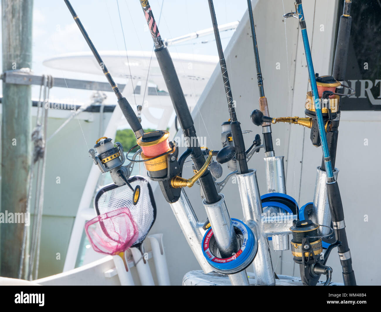 A Fishing Pole in Holder on a Boat Stock Image - Image of hobbies, hattie:  135077817
