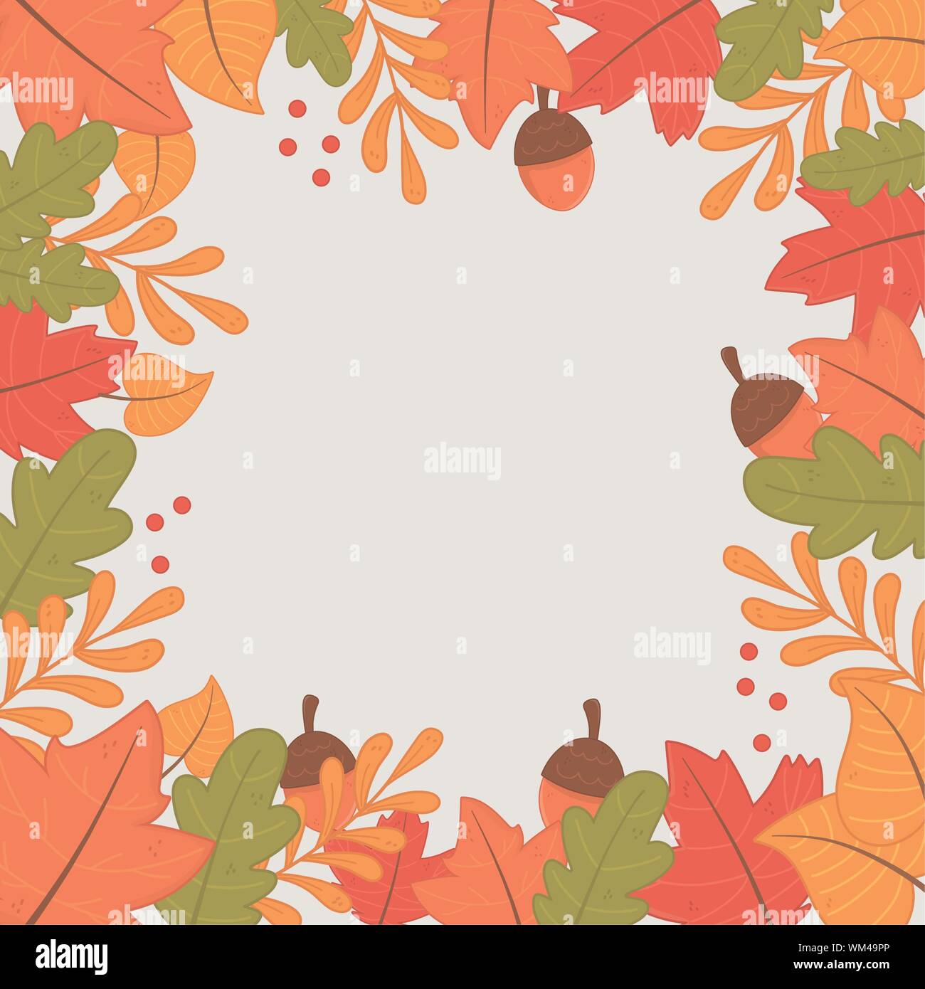hello autumn season leafs frame vector illustration design Stock Vector ...