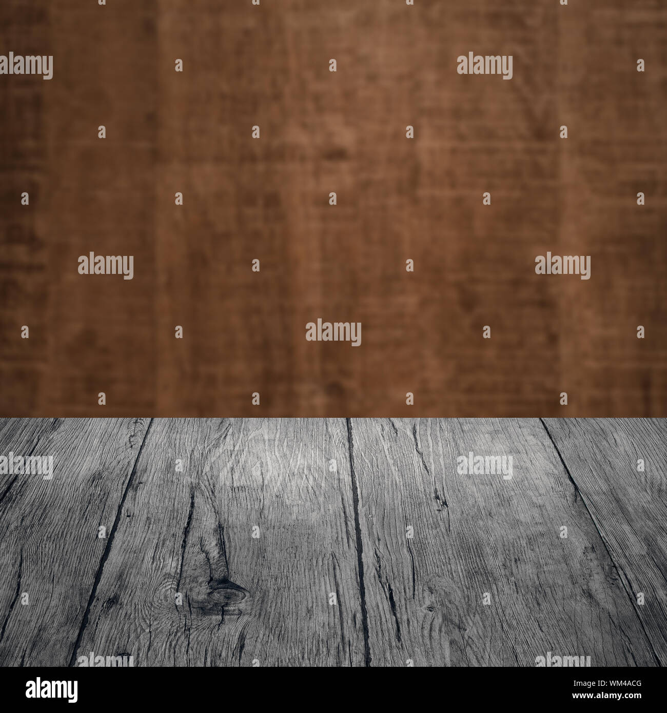 Wood background - table with wooden wall Stock Photo - Alamy