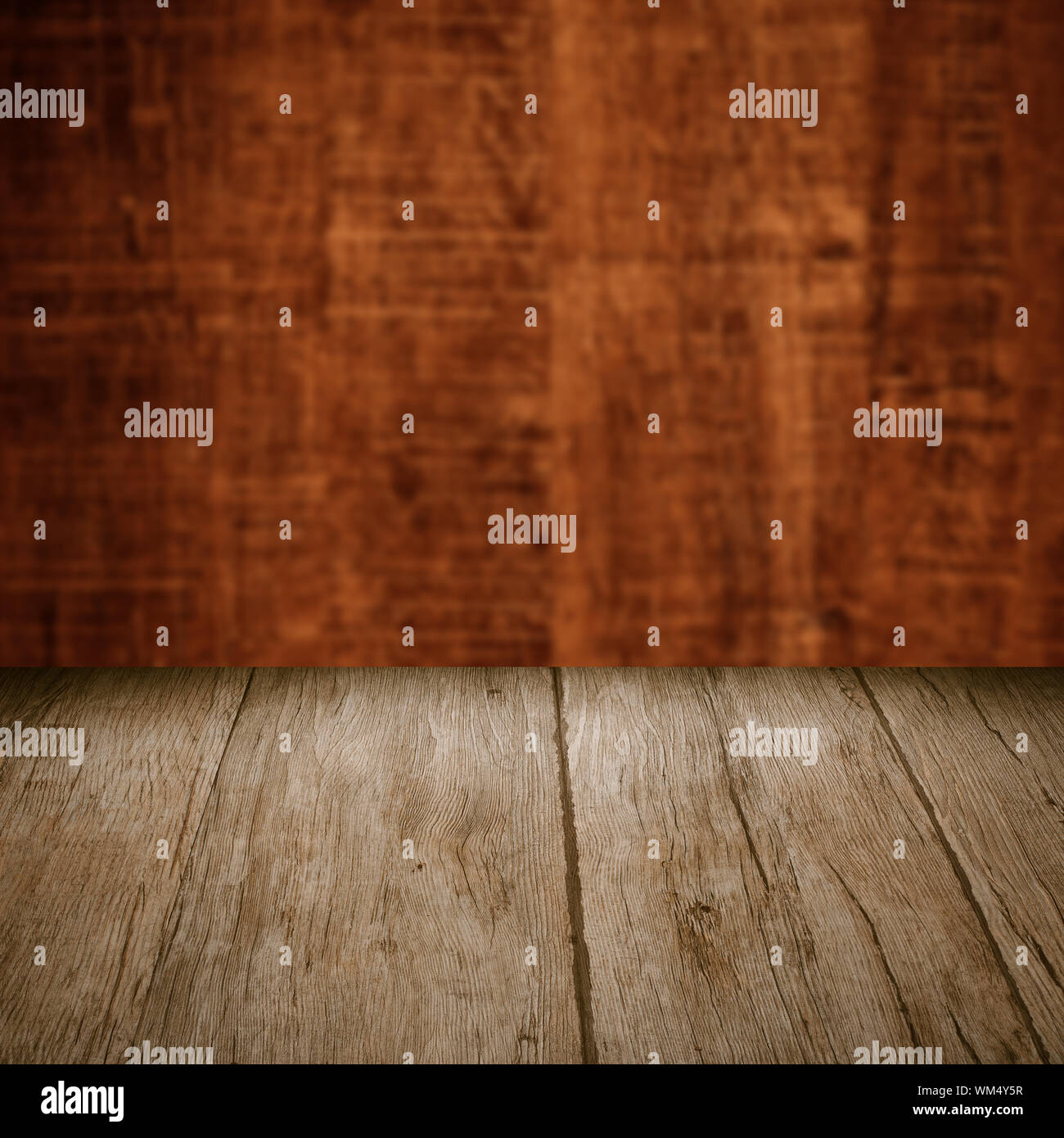Wood background - table with wooden wall Stock Photo - Alamy