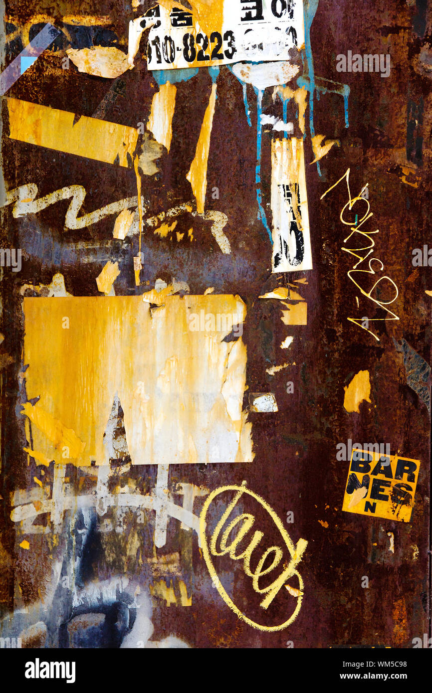 Bumper stickers and graffiti at the Garosugil Street Stock Photo Alamy