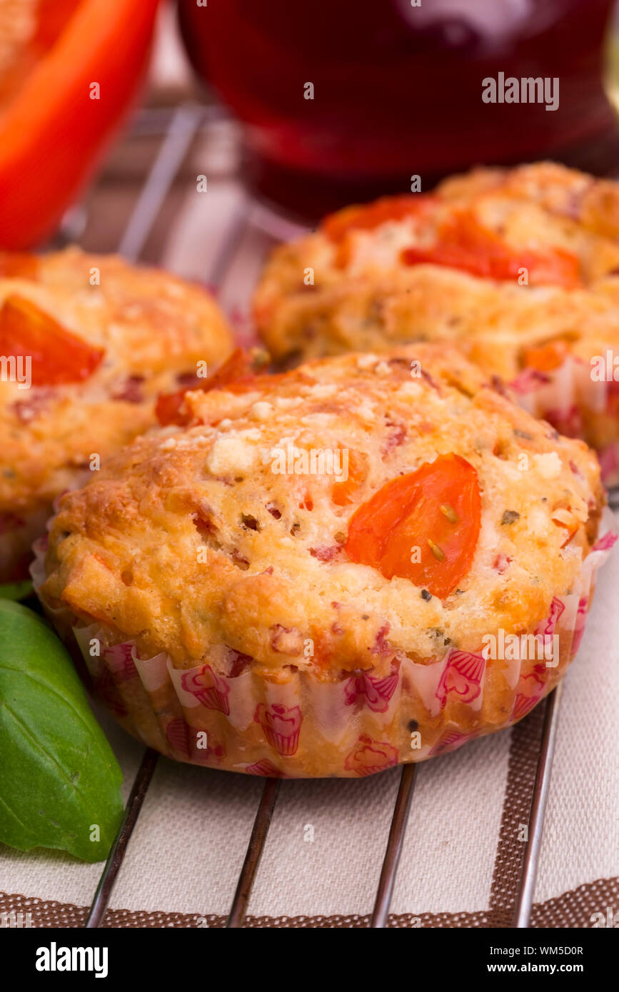 Fresh pizza muffin as a snack Stock Photo Alamy
