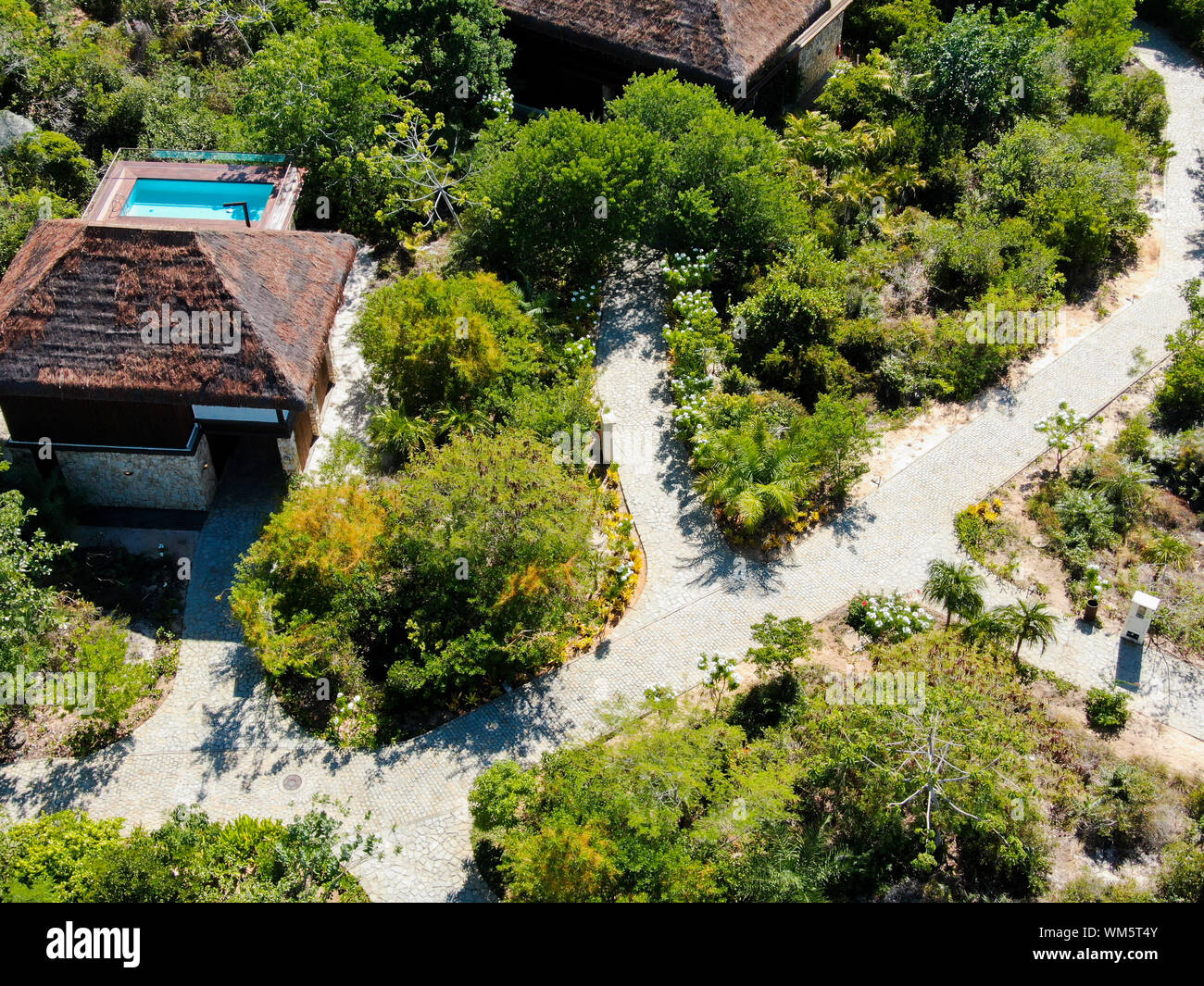 Aerial view of luxury villa with swimming pool in tropical forest ... - Luxury Nature Rentals With Private Pool And Trails And Views