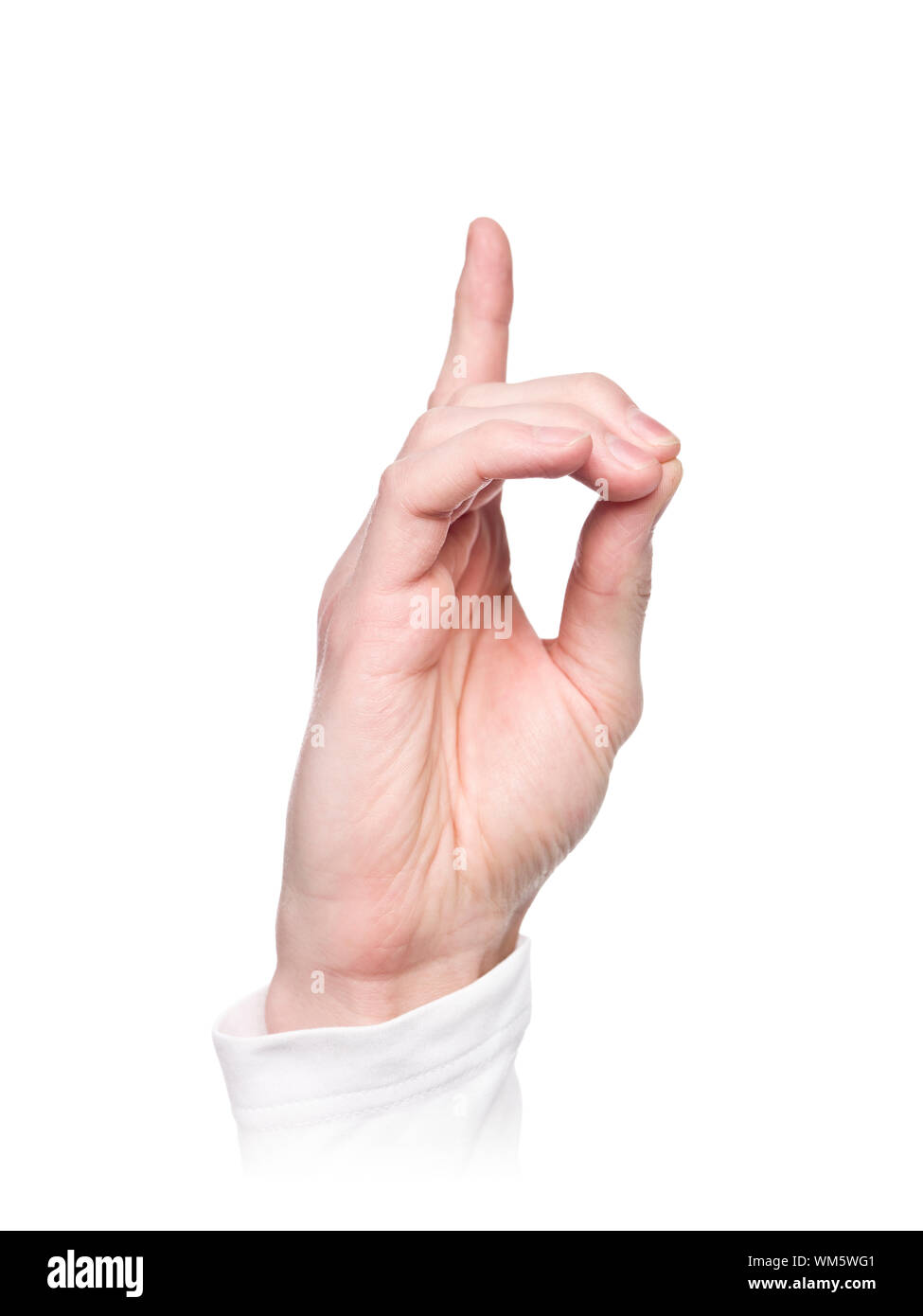 Letter d in sign language isolated on a white background stock photo
