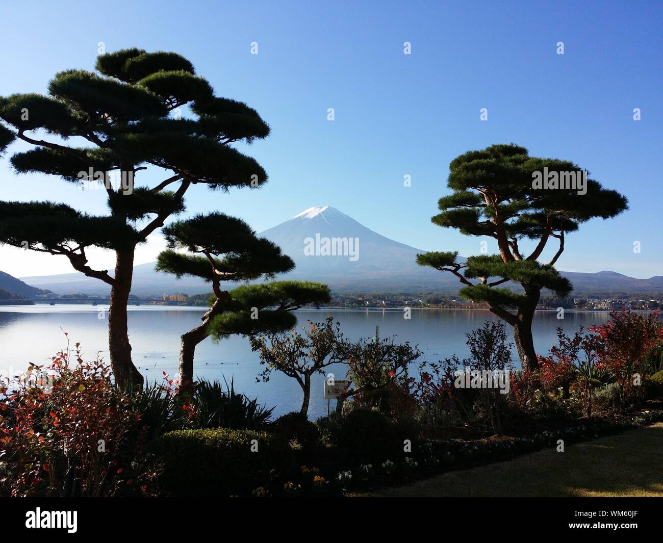 Scenic View Of Mt Fuji And Sea Against Sky Stock Photo