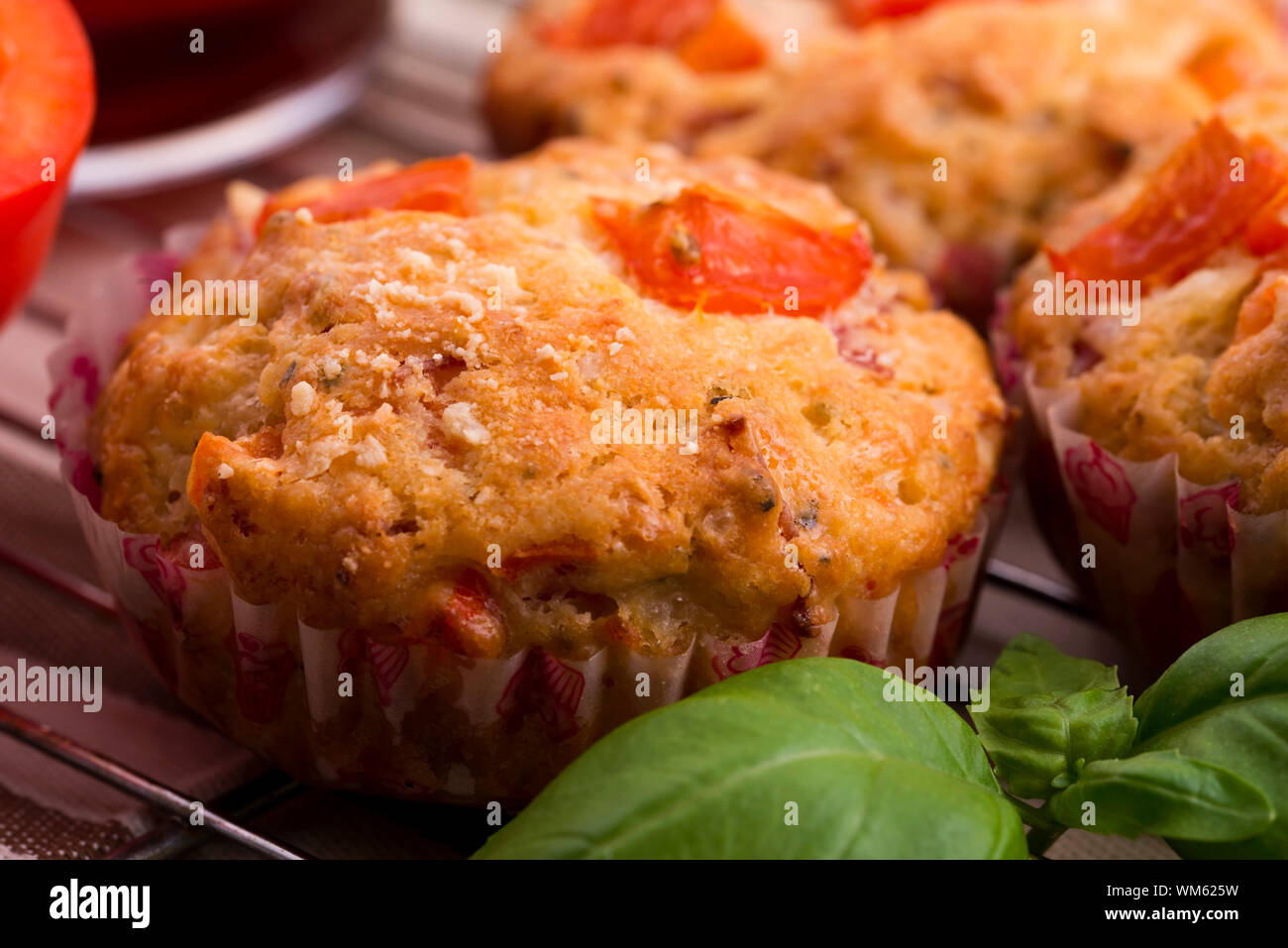 Fresh pizza muffin as a snack Stock Photo Alamy