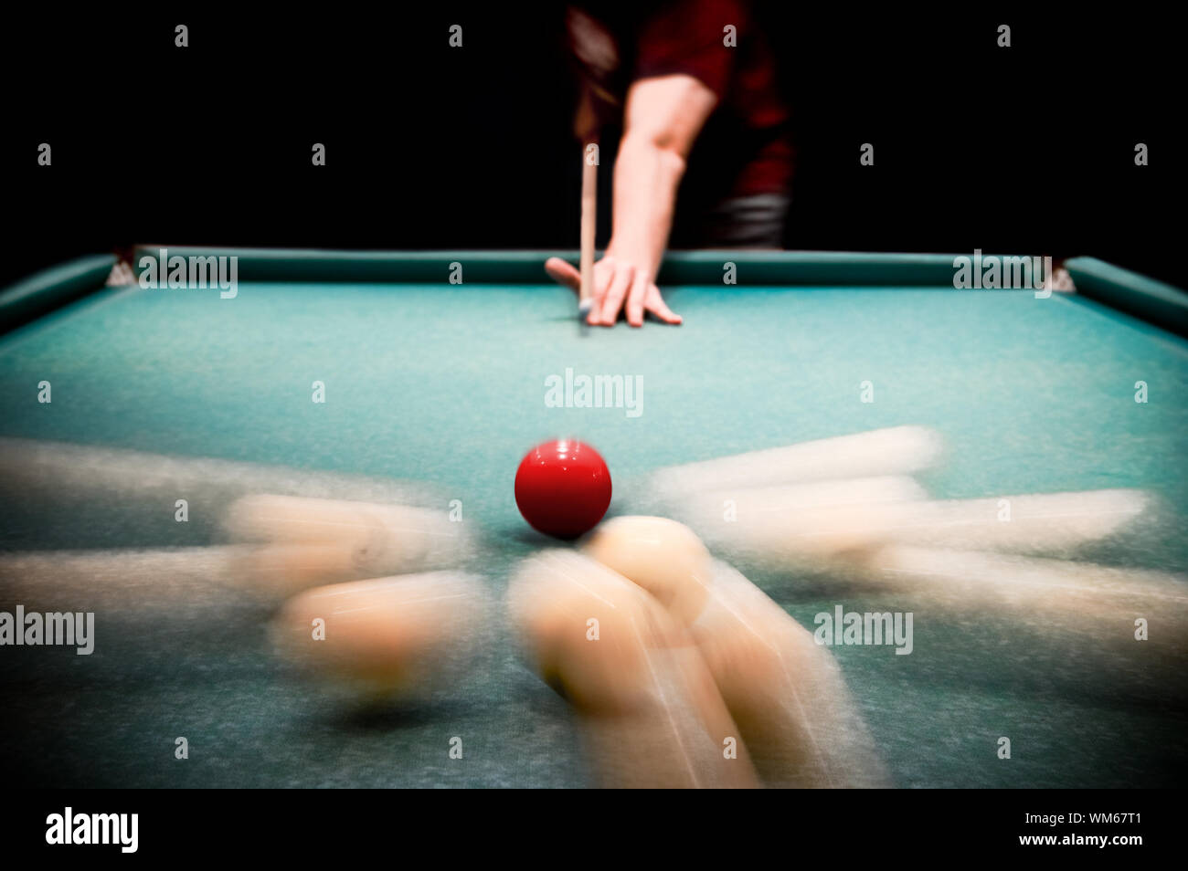 Person Playing Pool Ball Stock Photo