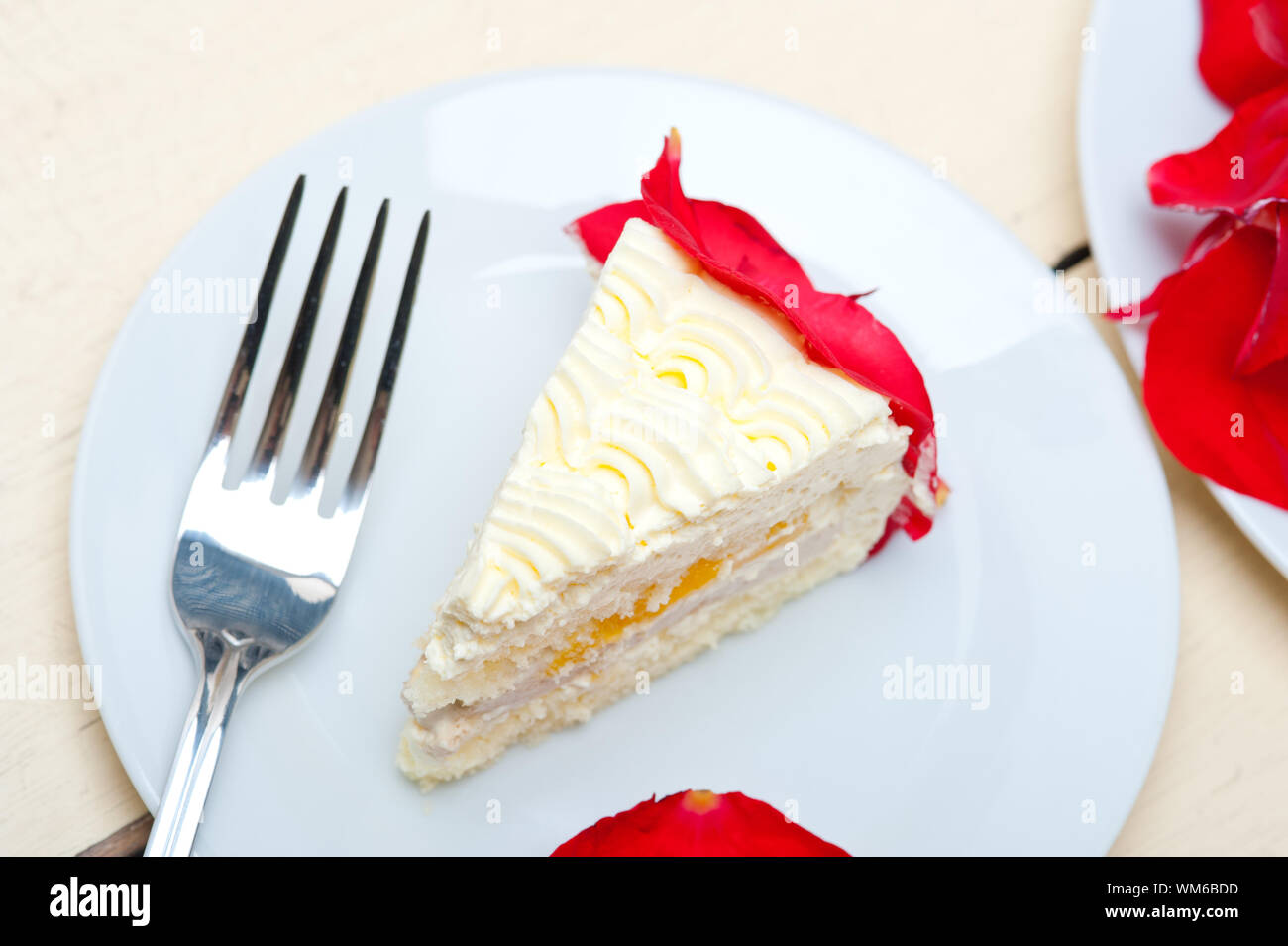 whipped cream mango cake Stock Photo Alamy