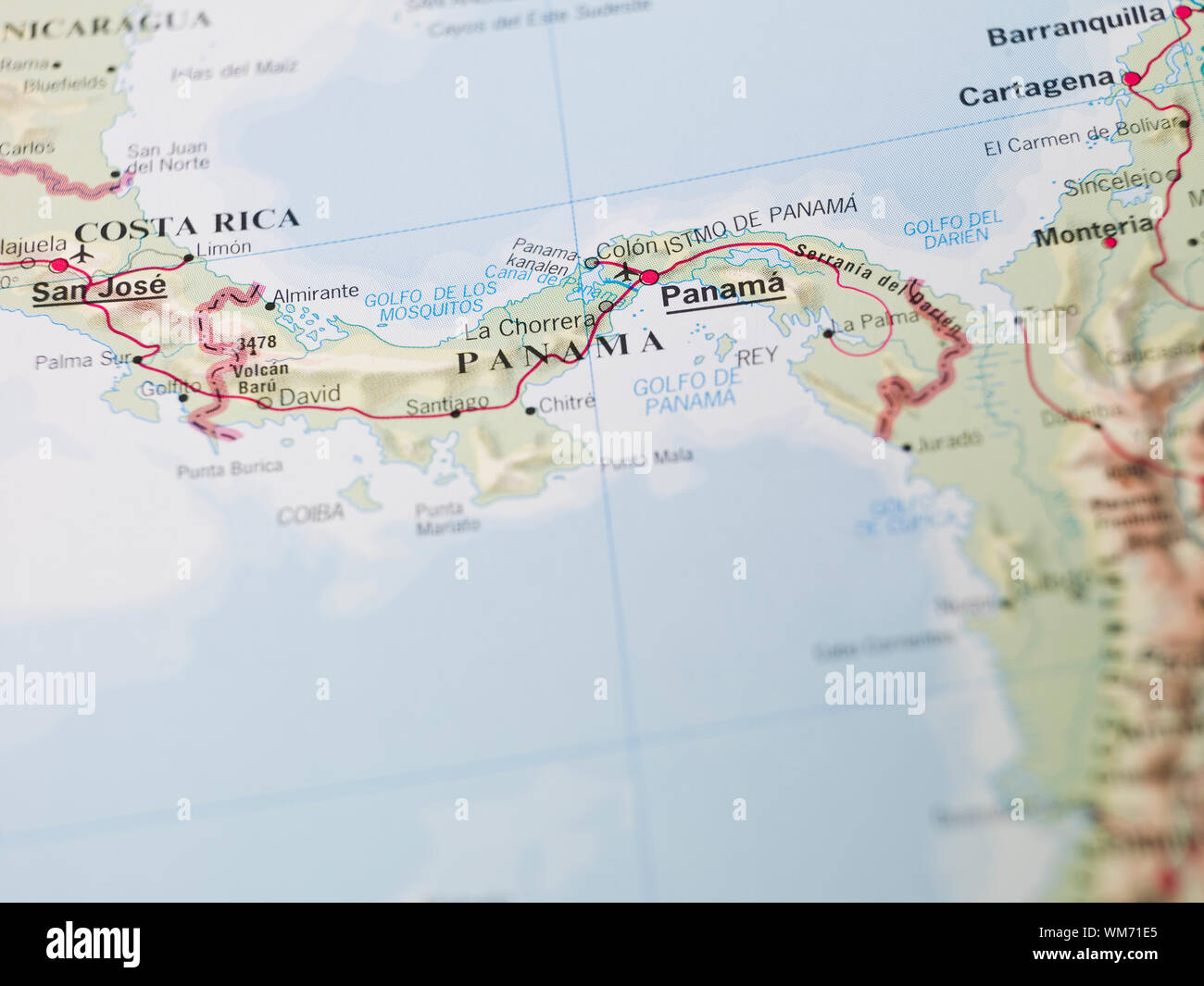 Map Of Panama In Central America Stock Photo Alamy Map Of Panama In Central America WM71E5