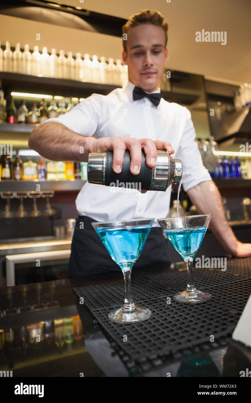 Pretty Smiling Bartender Towel Her Shoulder Standing Bar Counter Stock  Photo by ©DragonImages 273609316