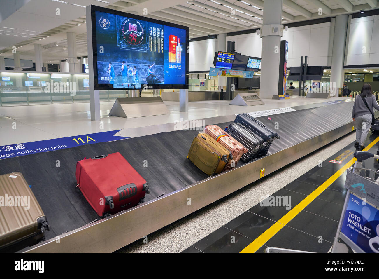 HONG KONG, CHINA CIRCA JANUARY, 2019 baggage claim area in Hong Kong International Airport