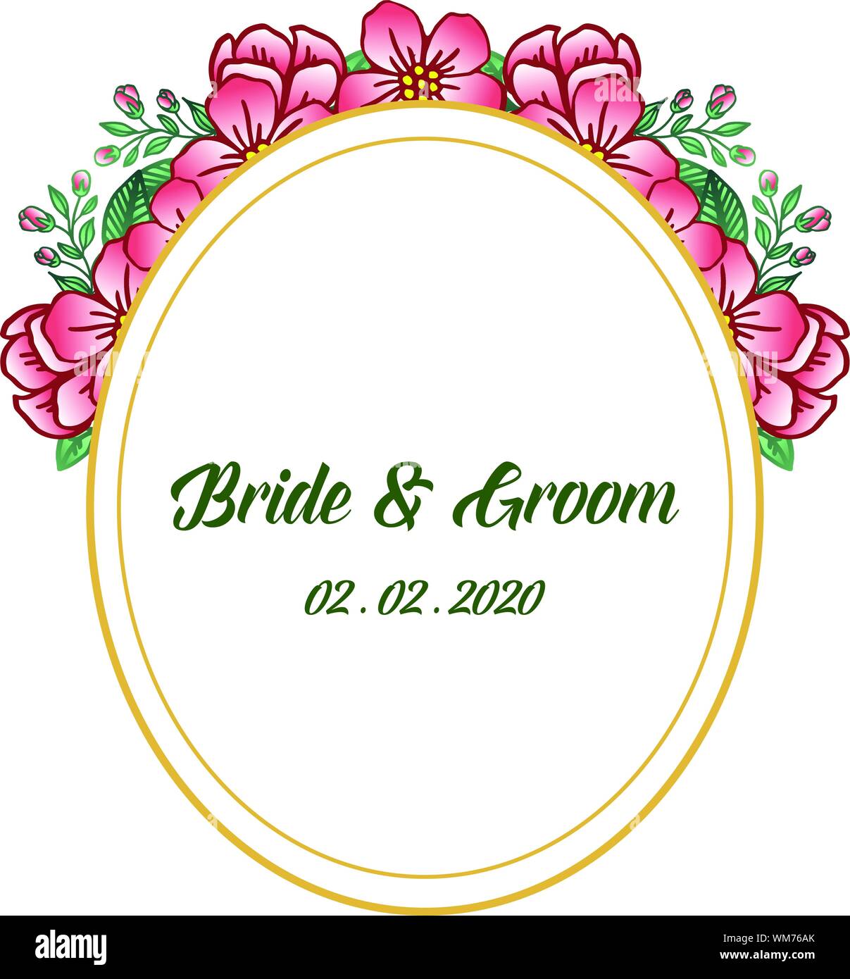 Various crowd of wreath frame, for wedding lettering of bride and groom ...