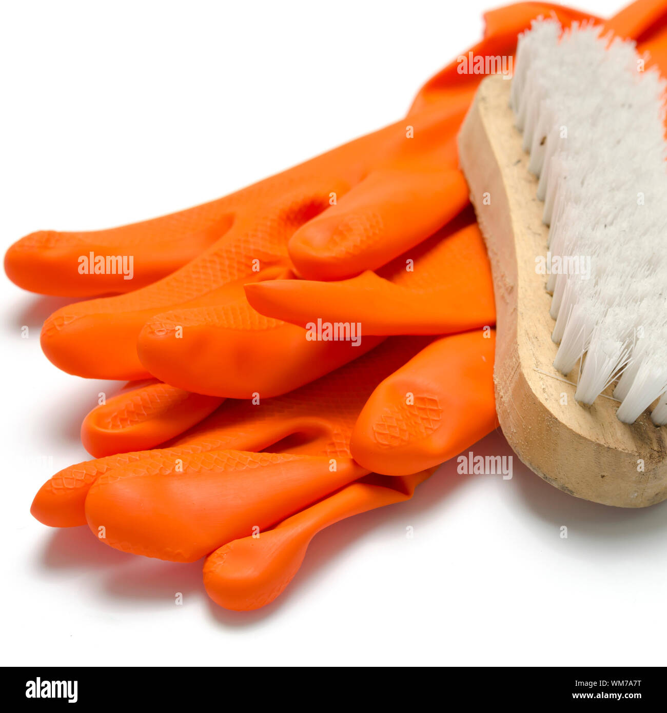 wash brush and gloves Stock Photo Alamy
