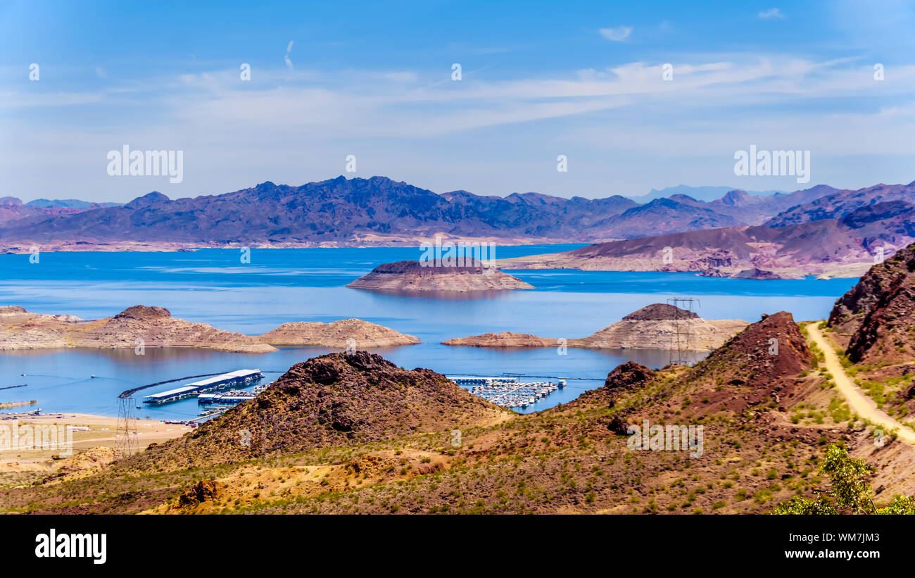 View of Lake Mead from the Historic Railroad Hiking Trail near the Dam ...