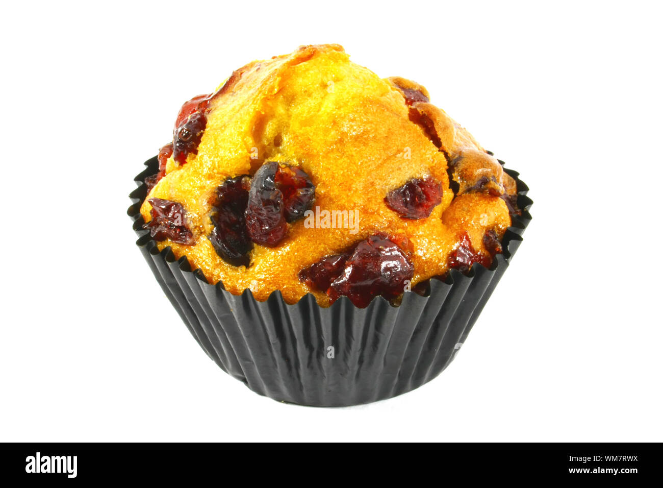 Cranberry Cupcake Isolated on a White Background Stock Photo