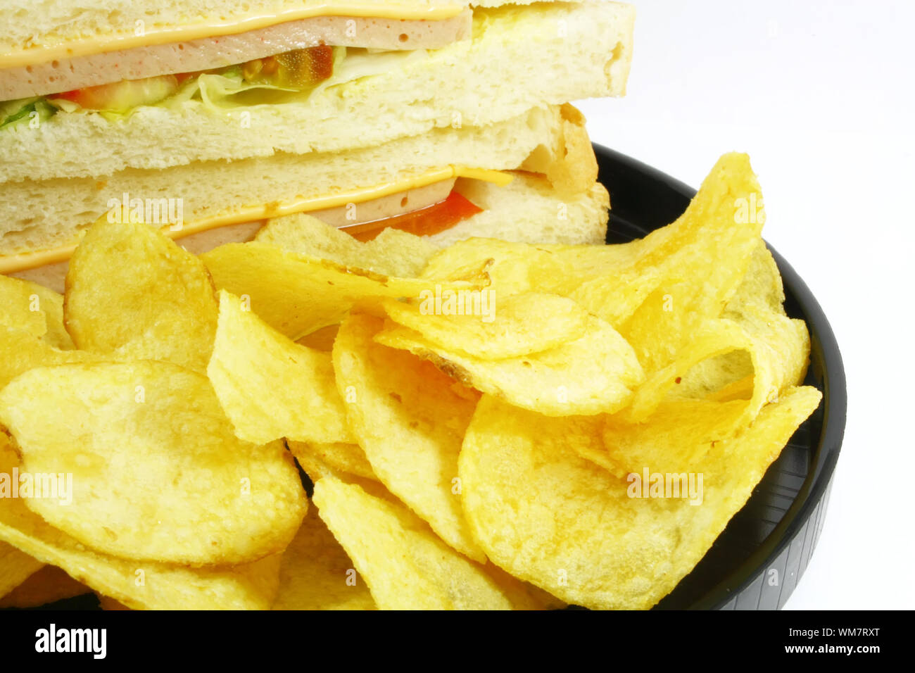 Sandwich and Chips Meal Combo Stock Photo Alamy
