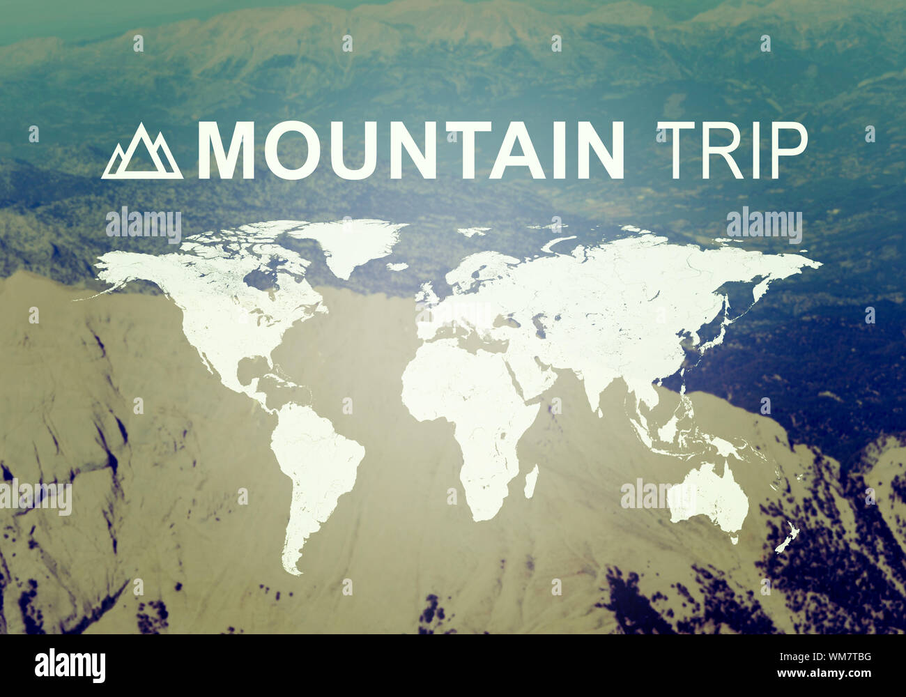 World Map Mountain Ranges And Deserts Contoured Map Of World Continents With Inscription Mountain Trip Aerial View Of Mountainous Desert Terrain As Backdrop WM7TBG 