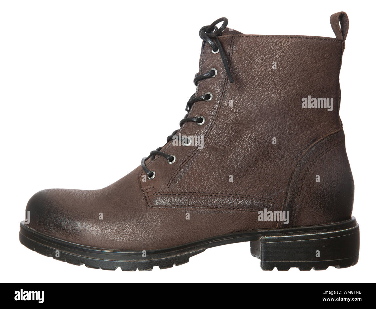 Brown boot isolated on white background Stock Photo - Alamy