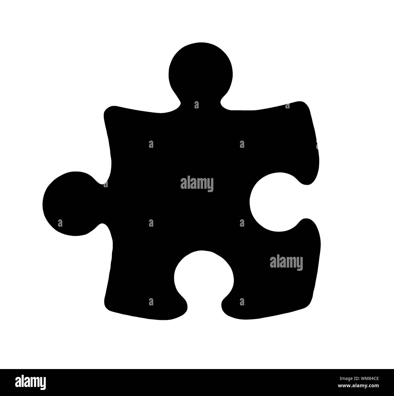 Black Piece of Jigsaw Puzzle on white background Stock Photo - Alamy