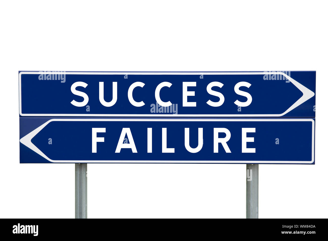 Success or Failure choise on Road Signs isolated Stock Photo - Alamy