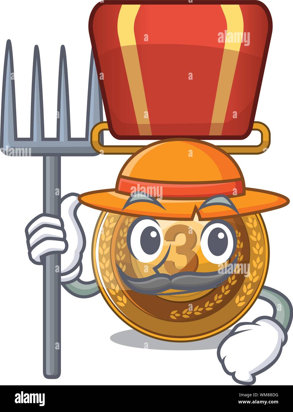 Farmer bronze medal isolated with the mascot Stock Vector Image & Art ...
