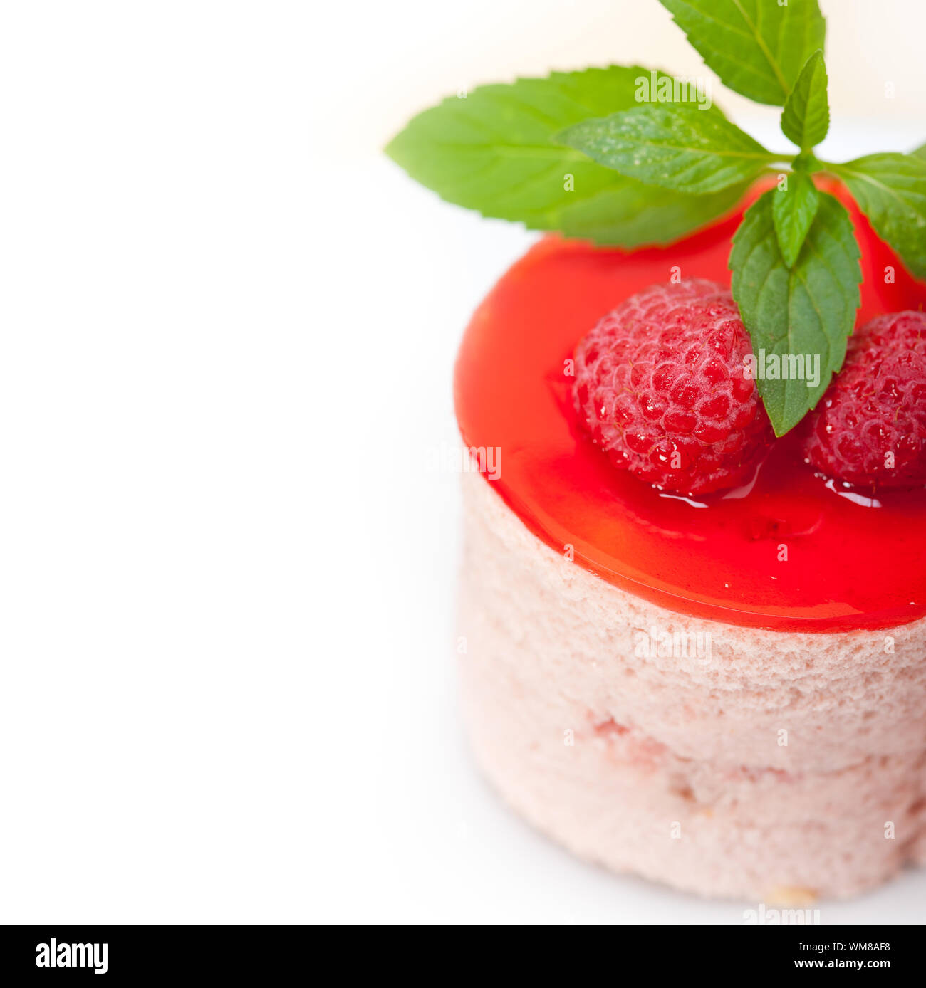 Round Raspberry Sweets fresh raspberry cake mousse dessert round shape with mint leaves Stock ...