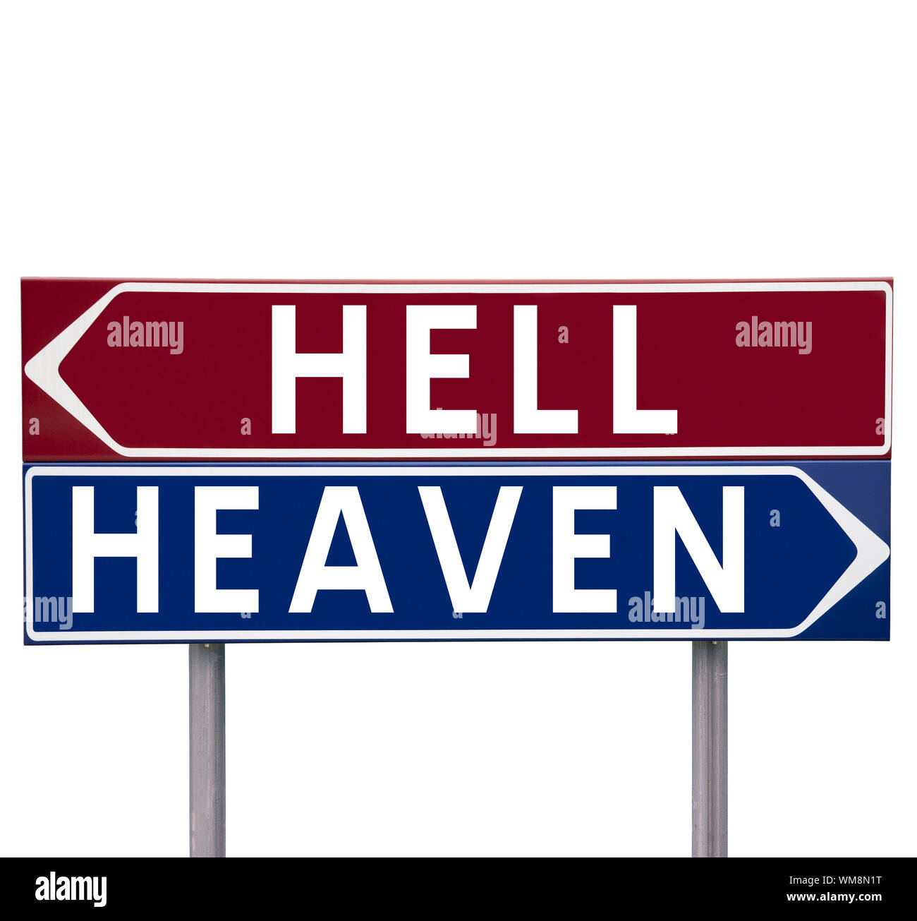 Heaven hell directional Cut Out Stock Images & Pictures - Alamy 