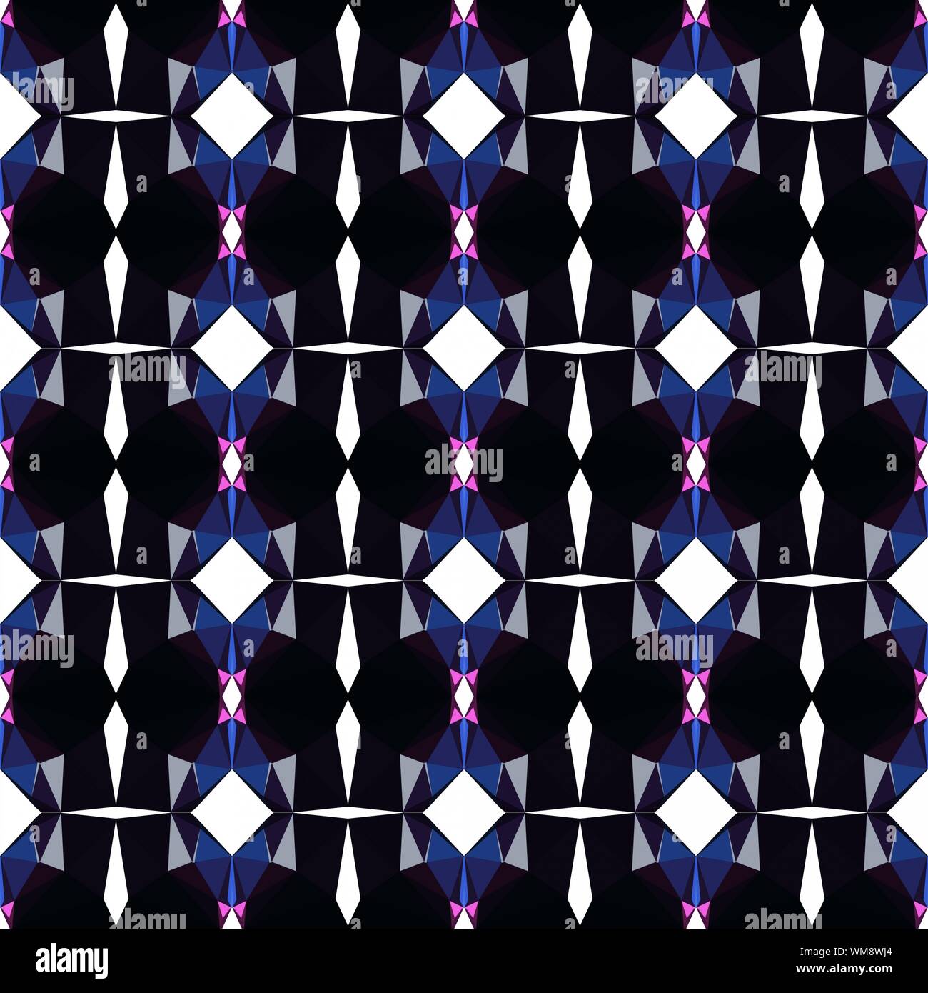 seamless repeatable geometric pattern with very dark pink, black and pastel purple colors. Stock Photo