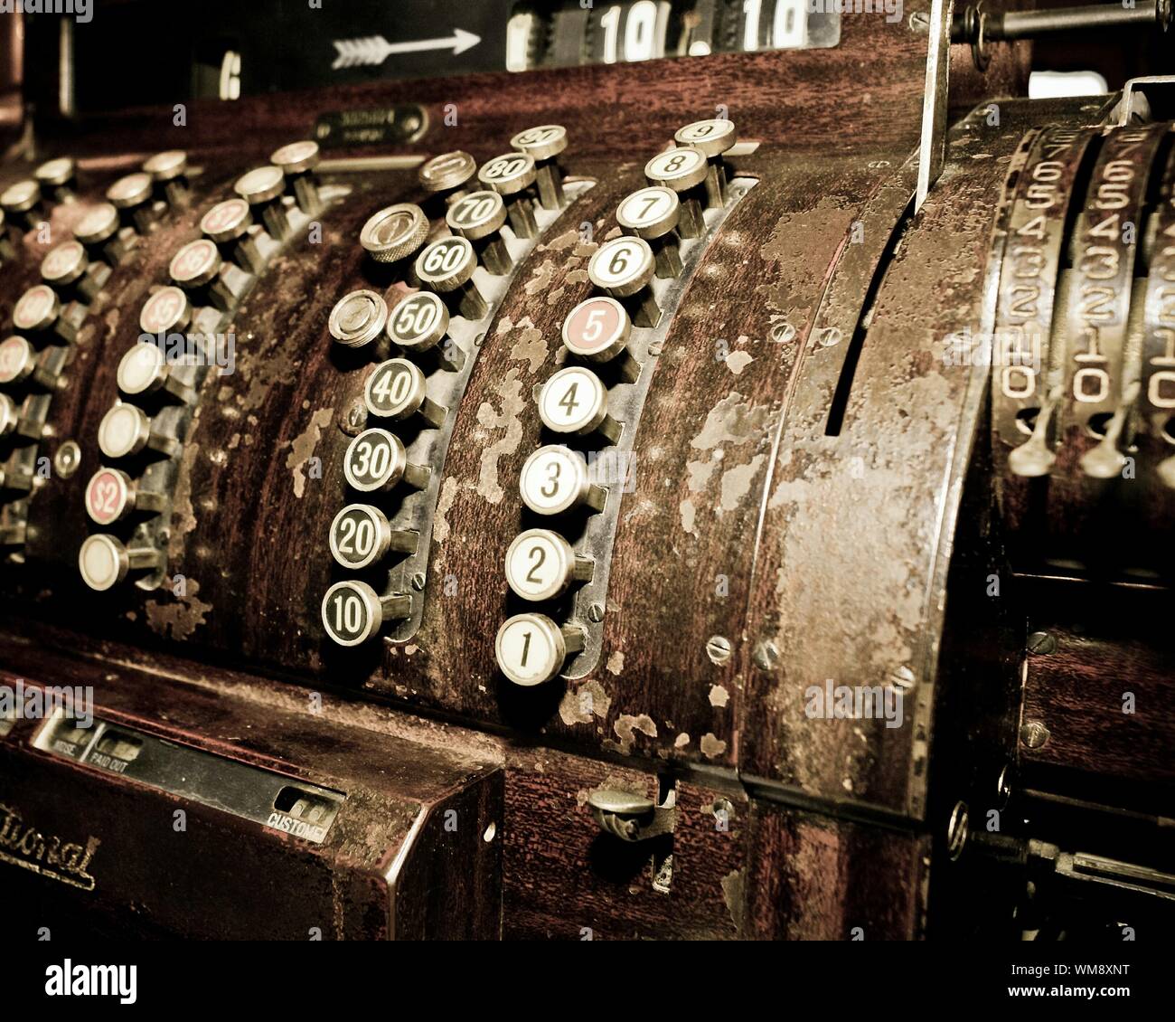 Antique Cash Register Machine Stock Photo Alamy