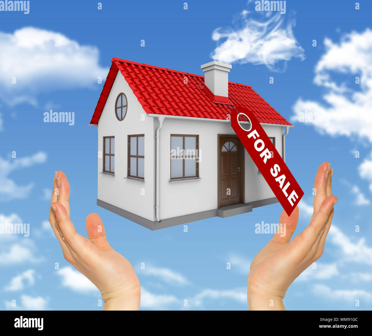 Hands holding model house hi-res stock photography and images - Alamy