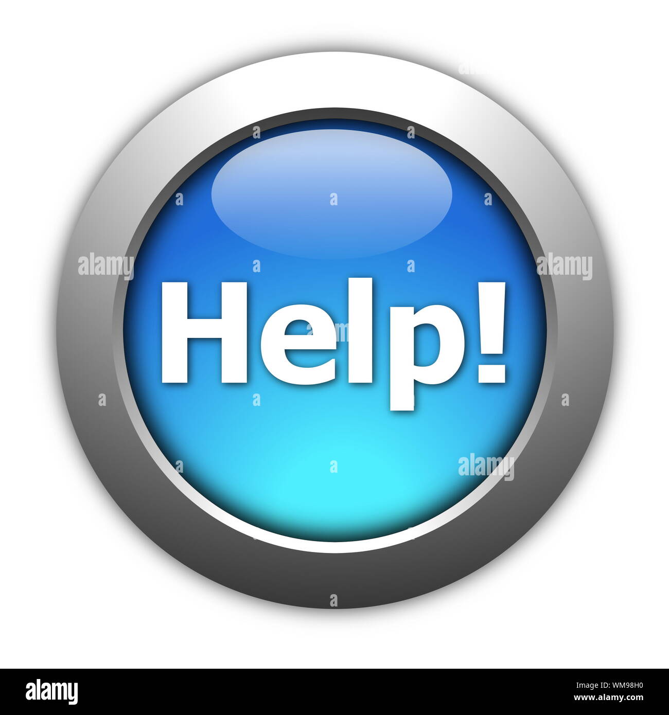 illustration of glossy help internet button isolated on white Stock ...