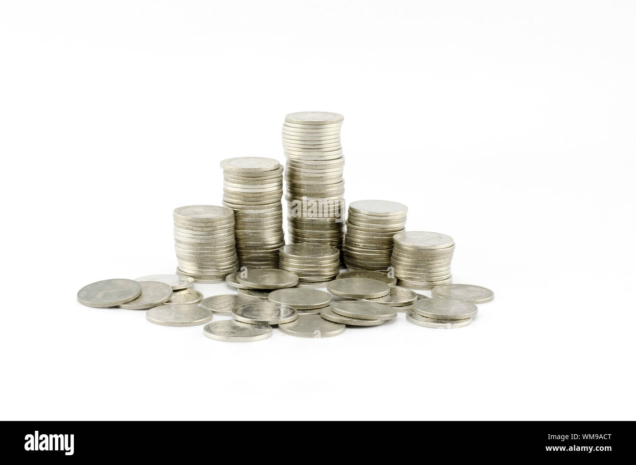 silver coin isolated on white background Stock Photo - Alamy