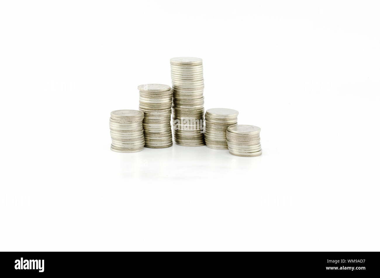 silver coin isolated on white background Stock Photo - Alamy