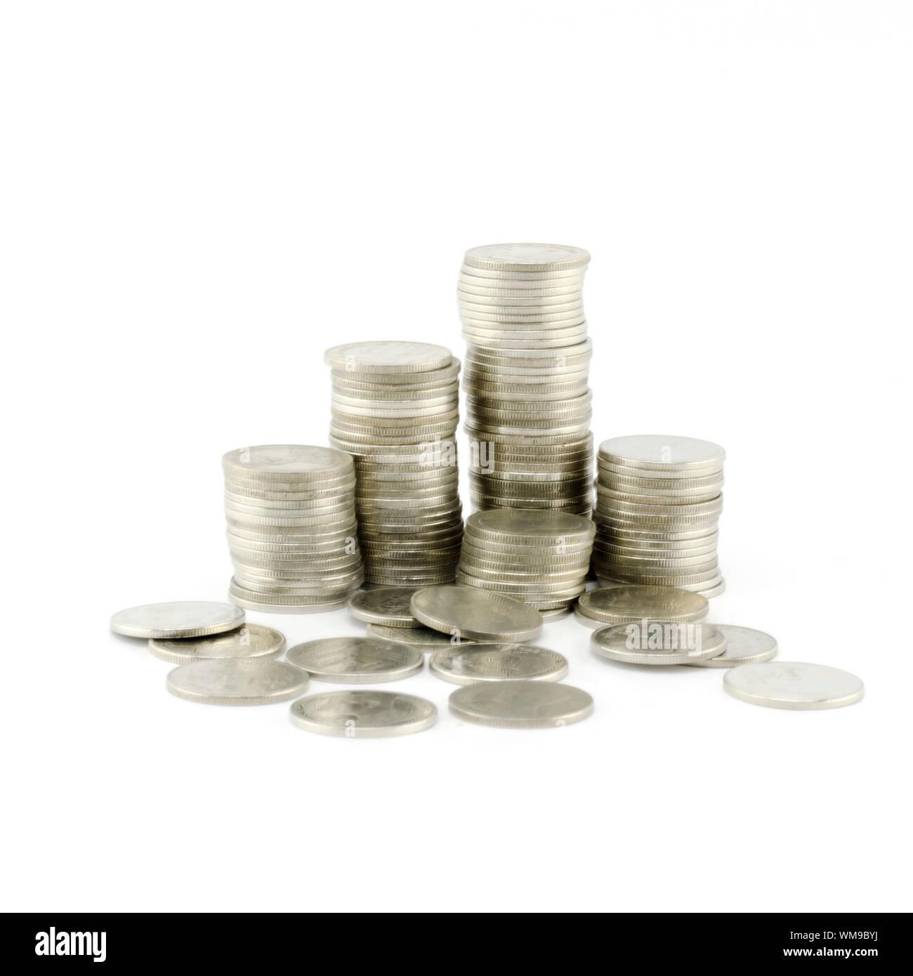 silver coin isolated on white background Stock Photo - Alamy