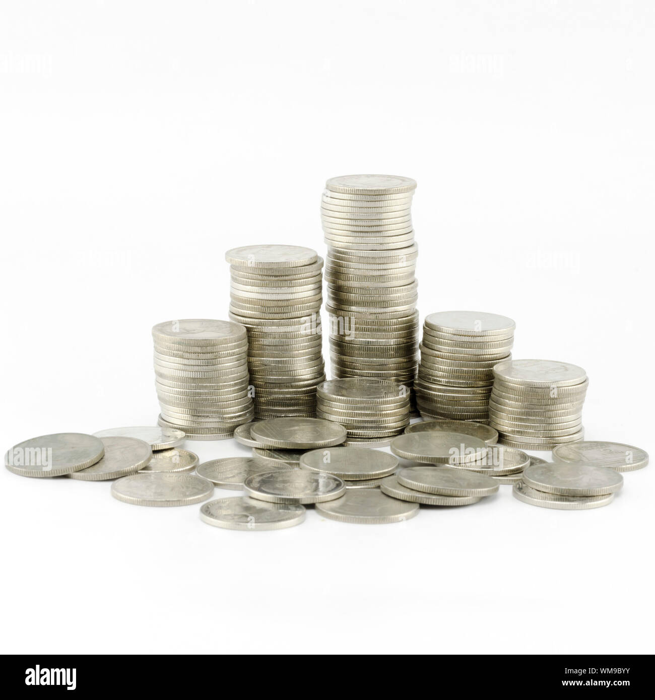 silver coin isolated on white background Stock Photo - Alamy