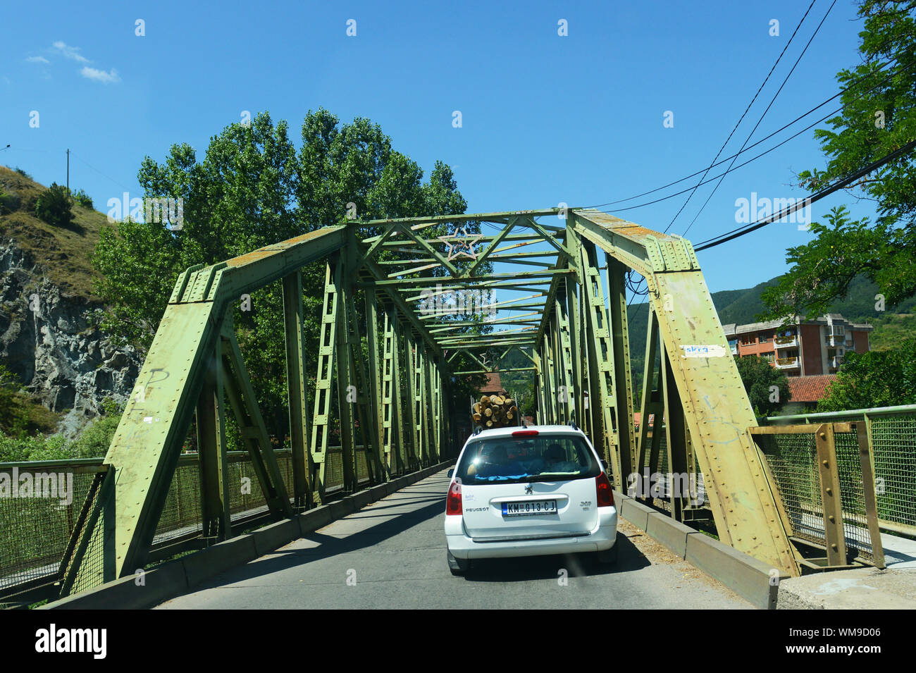 Crossing narrow bridges in rural Serbia Stock Photo - Alamy