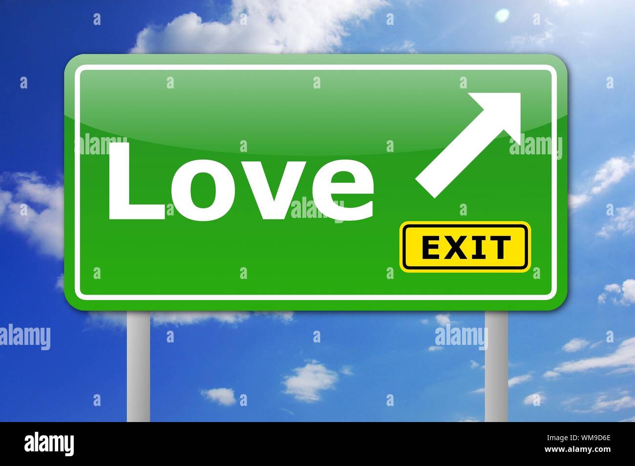 love concept illustration with with road sign Stock Photo - Alamy