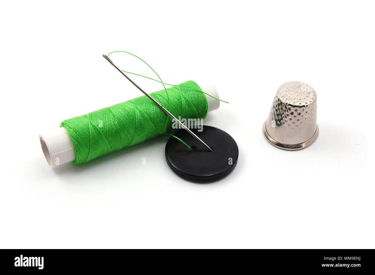 sewing kit isolated on a white background Stock Photo - Alamy