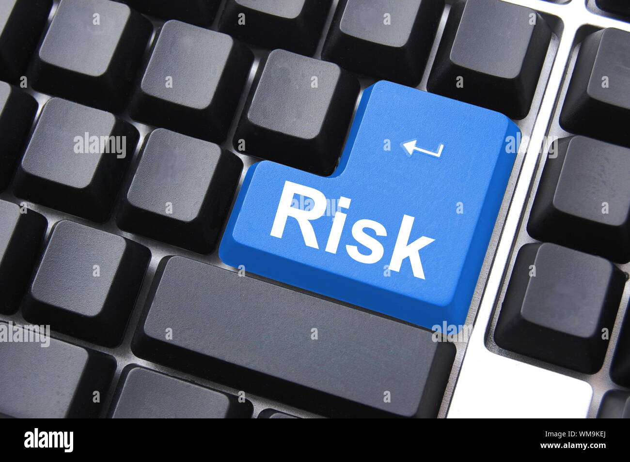 business risk management with computer keyboard enter button Stock ...