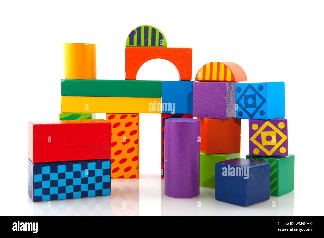 Wooden toy block to build a house Stock Photo Alamy