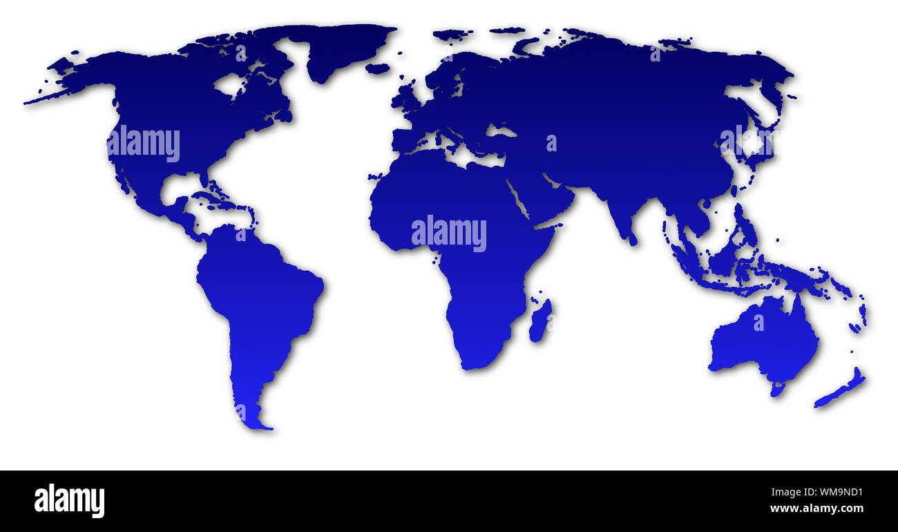 map of the world isolated on white background Stock Photo - Alamy